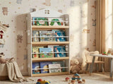 4-Tier House-Shaped Kids Bookshelf, 60.9615.24129.54 cm Front-Facing Book Rack with Anti-Toppling 53973708