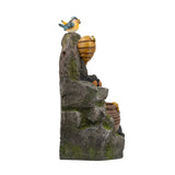 ZUN 18.5x11.8x22.6" Decorative Two-Tiered Water Fountain Woodland Animal Design, Outdoor Fountain W2078P178886