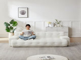 87.4-inch Cloud Series Minimalist Button-Tufted Square Arm Three-Seater Sofa, Chenille Sofa, W3505P383948