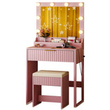 Apple powder particleboard with a 3-compartment, 1-drawer, 3-compartment dressing table set with 8 98989767