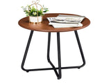 Outdoor Side Table with Imitation Wood Tabletop, Weather Resistant Patio Side Table, Round Outdoor 89796304