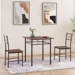 ZUN 3-Piece Kitchen Dining Room Table Set Retro Brown chair W2167130688