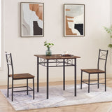 ZUN 3-Piece Kitchen Dining Room Table Set Retro Brown chair W2167130688