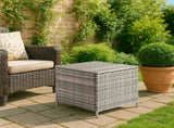 Outdoor PE Wicker Side Table with Storage, Patio Rattan End Table Square Container for Furniture 84819040