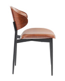 Mid-Century Modern Dining Chairs Set of 2 Italian-Inspired Bentwood Design with Matte Metal Legs & N842P290053D