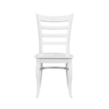 ZUN White Finish Dining Chairs Set of 2 Wooden Ladder-Back Casual Farmhouse Style Kitchen Dining Room B011P188439