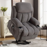 Power Lift Recliner Chair with Heat and Massage Electric Fabric Recliner Chair for Elderly with Side W1807P298721