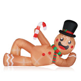 9.8 FT Lighted Christmas Inflatable Decoration, Large Inflatable Lying Gingerbread Man, Funny Blow 99519960
