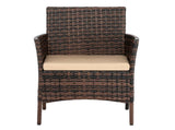 2pcs Arm Chairs 1pc Love Seat & Tempered Glass Coffee Table Rattan Sofa Set Brown GradientSAME AS 74145921