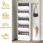 ZUN Shoe Storage Cabinet for Entryway, 5 Tiers Shoe Organizer with Carved Panels, Carving Shoe W760P187458