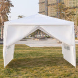 ZUN 3 x 3m Four Sides Portable Home Use Waterproof Tent with Spiral Tubes White 51280911