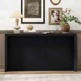 U_STYLE Acacia Wood Veneer Simple Entryway Table with Wavy Design,Suitable for Study,Entryway, N711P225790B