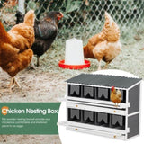 ZUN Nesting Boxes for Chickens, Wooden Chicken Nesting Box, 8 Compartments Egg Laying Boxes for Hens, W1850120022