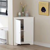Floor Cabinet with 2 Doors and Adjustable Shelves, Freestanding Narrow Cabinet Organizer, 77350470