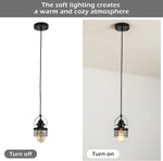 ZUN Industrial Black Pendant Light Metal Cage Pendant Lights Dining Room Hanging Lighting for Kitchen 77757571