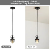 ZUN Industrial Black Pendant Light Metal Cage Pendant Lights Dining Room Hanging Lighting for Kitchen 77757571