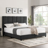 King Size Grey Squares Upholstered Platform Bed B108P160259