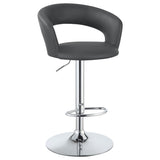 ZUN Grey and Chrome Adjustable Bar Stool B062P153487