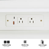 41" Large Size Left Bedside Cabinet Vanity TableCushioned Stool Dresser Set, 2 AC2 USB Power W936P230832