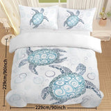 Sea Turtle Bedding Aqua Teal Blue Duvet Cover Sets Beach Turtle Bed Sets Ocean 3 Piece Turtle Themed 33368351
