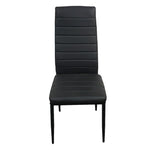 ZUN 4pcs Elegant Assembled Stripping Texture High Backrest Dining Chairs Black（Replace 69148825