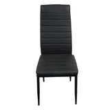 4pcs Elegant Assembled Stripping Texture High Backrest Dining Chairs BlackReplace 69148825