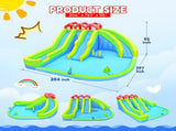 7 in1 Inflatable Water Park Three Slide with Blower Water Gun Sprinkler Fountain Climbing Wall for 40339182
