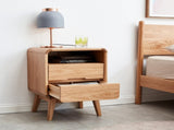 Pure Solid Wood Bedside Cabinet Modern Simple Nightstands Oak Bedside Cabinet Nordic Bedroom Solid W1283P376337