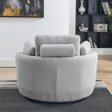 39"W Oversized Swivel Chair with moon storage ottoman for Living Room, Modern Accent Round Loveseat W83489913