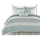 Cal King 9 Piece Cotton Percale Duvet Cover Set B03597321