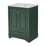 24'' Bathroom Vanity with Ceramic Sink Combo, Modern Freestanding Storage Cabinet with Silver N710P194893F