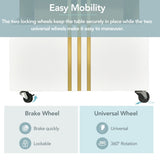 Contemporary Coffee Table with Faux Marble Top, Rectangle Cocktail Table with 41562548