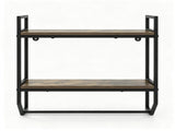 2-Tier Wall Mounted Bathroom Shelf with 22" Towel Bar, Industrial Storage Rack Engineered Wood & 09132622