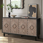 ZUN Mid Century Sideboard Buffet Cabinet with Solid Wood Legs 60" Kitchen Storage Cabinet Credenza with W1445P173033