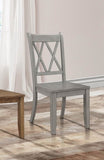 ZUN Casual Gray Finish Side Chairs Set of 2 Pine Veneer Transitional Double-X Back Design Dining Room B01143557