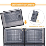 ZUN Storage Shoe Box; Foldable Clear Sneaker Display Box; Stackable Storage Bins Shoe Container W2181P195365