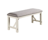 Dining Room Furniture 1x Bench Gray Fabric Cushion Seat White Clean Lines B01163921