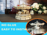 music park 3d Wooden Puzzle Carousel Music Box Handmade Assembly Model Kit Holidays Birthdays 16811073