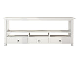 3 Tier Vintage Solid Console Table with 3 Drawers and Shelves, Industrial Console Table Coffee Table 27901297