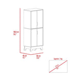 Pamplona Double Kitchen Pantry, Double Door, Four Shelves -Light Oak / White B20092109