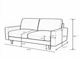 Modern 2Seat Loveseat Sofa, Polyester Fabric Couch, Without Accent Pillows, Loose Back Cushion for B2735P610774