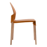 4-PackTropical Orange Chairs Red Oak Wood Legs & PP Seat, Indoor Dining & Living Room Furniture W3450P322871