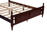 Queen Pine wooden Bed with Upholstered Headboard Panel Footboard, with Two Bed Rail Support Feet W504P181801