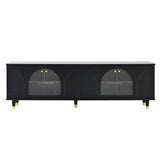 ON-TREND Contemporary TV Stand Adjustable Shelves for TVs Up to 78'', Stylish Media Console WF325998AAB
