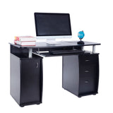 ZUN 15mm MDF Portable 1pc Door with 3pcs Drawers Computer Desk Black 08402770