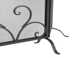 Onyx 3-Panel Iron Fireplace Screen 54" x 31.5", Black Finish N775P386819B