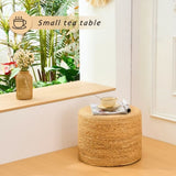 Handmade Woven Foot Stool Natural Water Hyacinth Ottoman for Home Decor & Seating 76080337