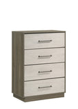 Gem Modern Style 4-Drawer Chest Made with Wood in Beige & Brown B009P254156