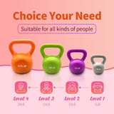 ZUN Kettlebell Sets, Strength Training Kettlebells Weight Set for Women, Vinyl Coated Kettle Bell for 74896720