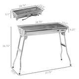 Portable Charcoal Grill, Stainless Steel Folding Outdoor BBQ Grill for Backyard Cooking, Camping, W2225142614